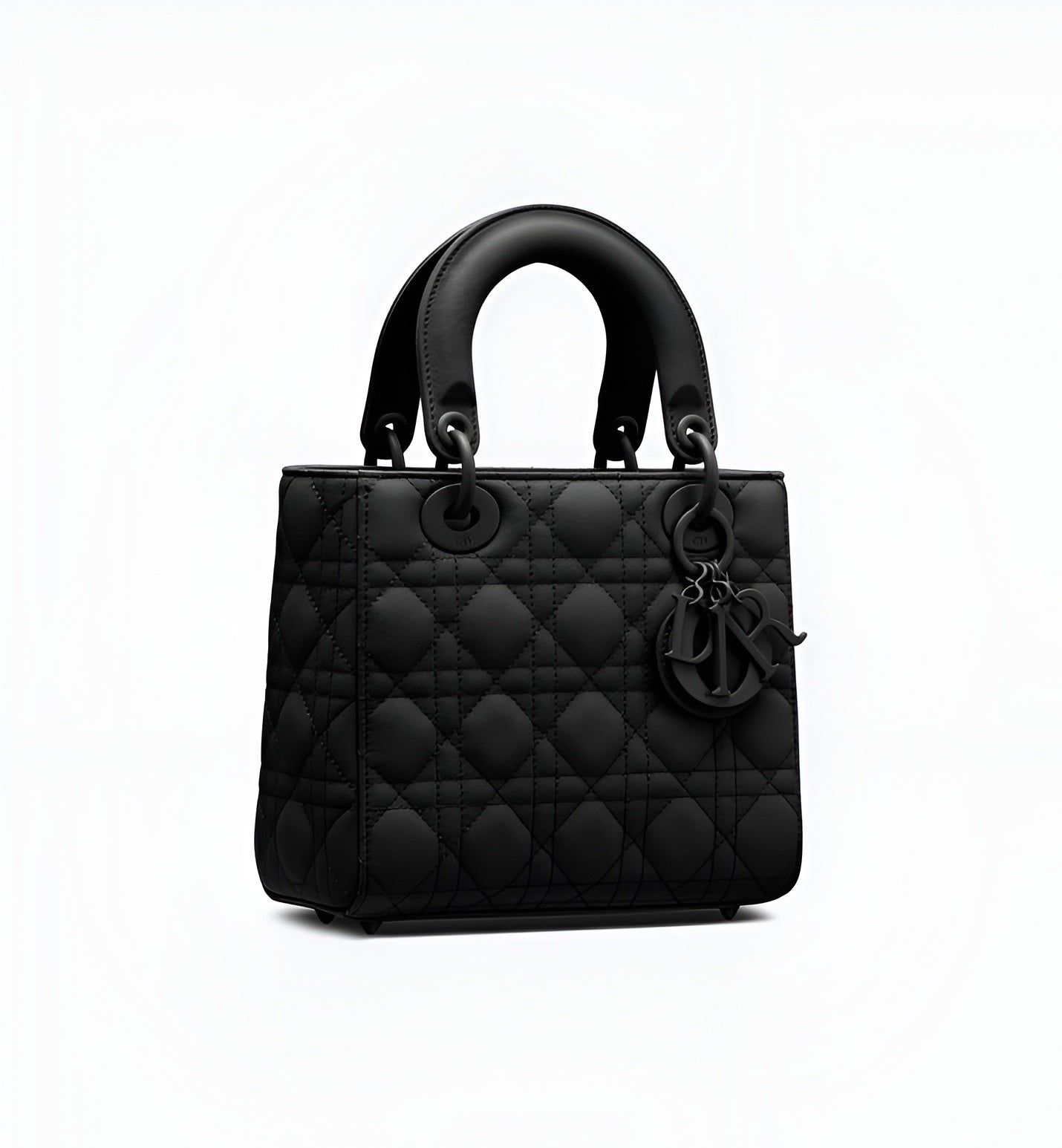 Lady Dior Bag in Black Ultramatte Cannage Calfskin