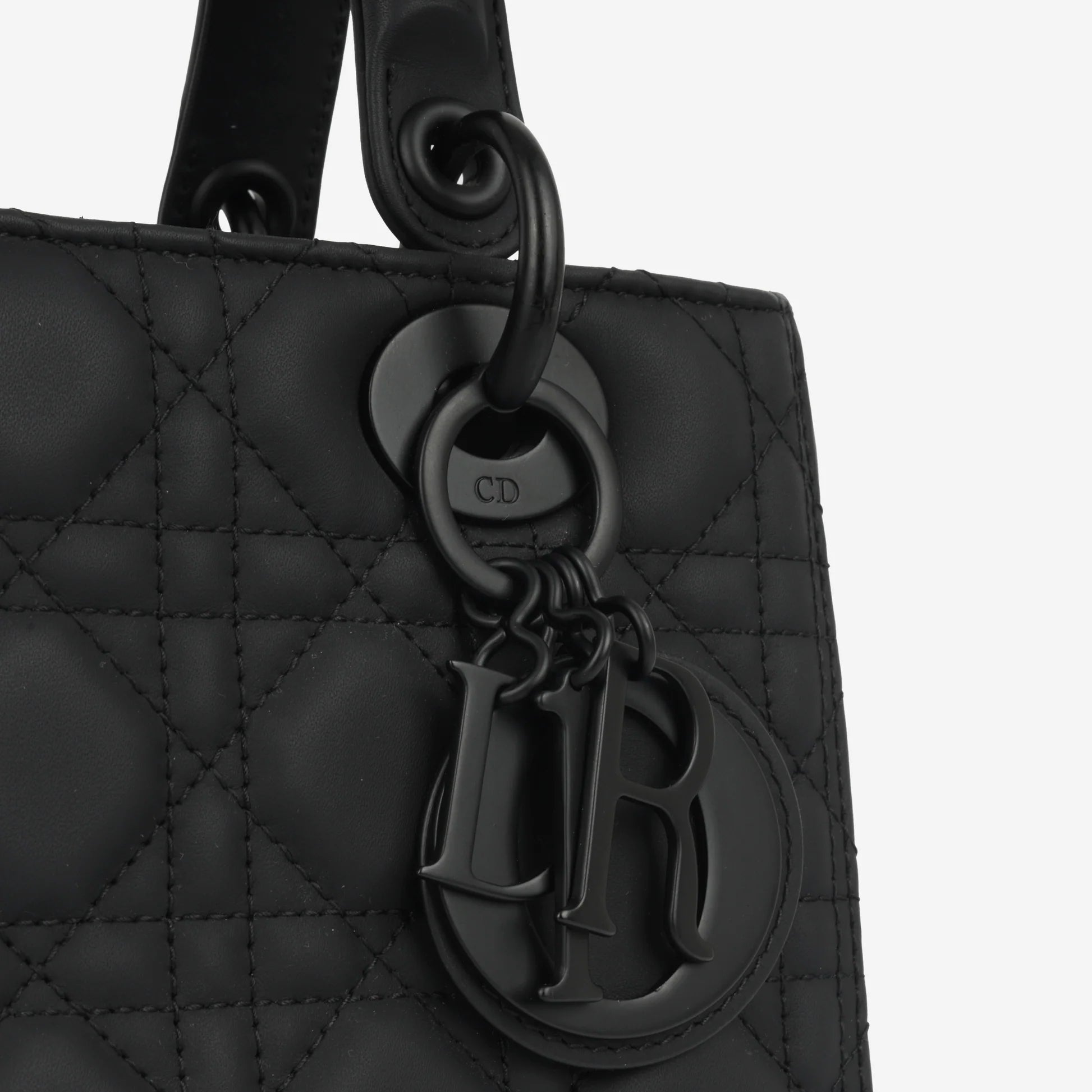 Lady Dior Bag in Black Ultramatte Cannage Calfskin
